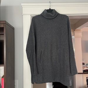 Garnet Hill Charcoal Knit Sweater XL Turtleneck